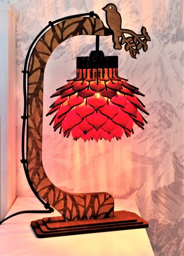 Настольный светильник из фанеры в стиле лофт "Шишка" SV9