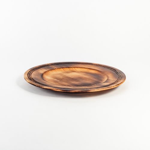 Деревянная плоская тарелка из сибирского кедра 205 мм T171