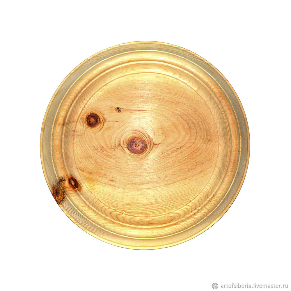 Деревянная тарелка для росписи и декупажа  и древесины кедра 27 см. TD3