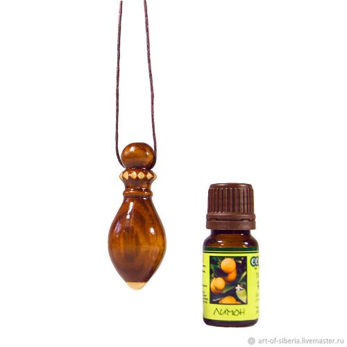 Аромапара - эфирное масло лимона и кулон из древесины вишни. NK9