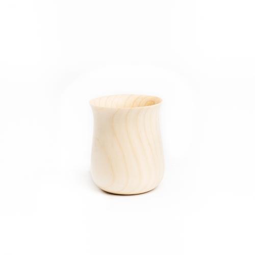 Деревянный сливочник, стакан для сливок из древесины кедра. C27