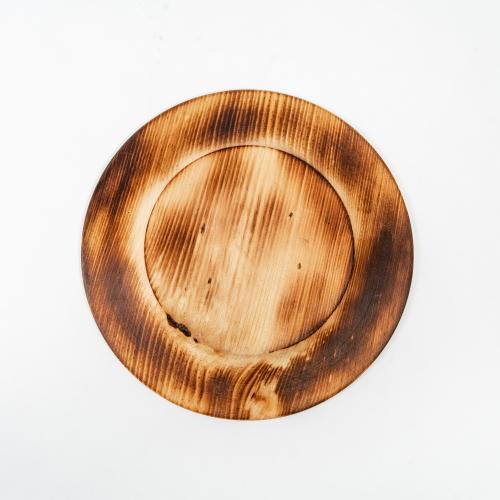 Деревянная плоская тарелка из сибирского кедра 205 мм T171