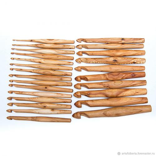 Набор деревянных крючков для вязания 25 шт (3-20 мм). KN7