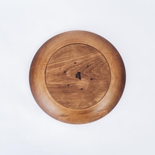 Деревянная плоская тарелка из дерева сибирский кедр 250 мм. T129