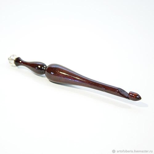 Деревянный крючок для вязания из древесины кедра 7 мм. K91