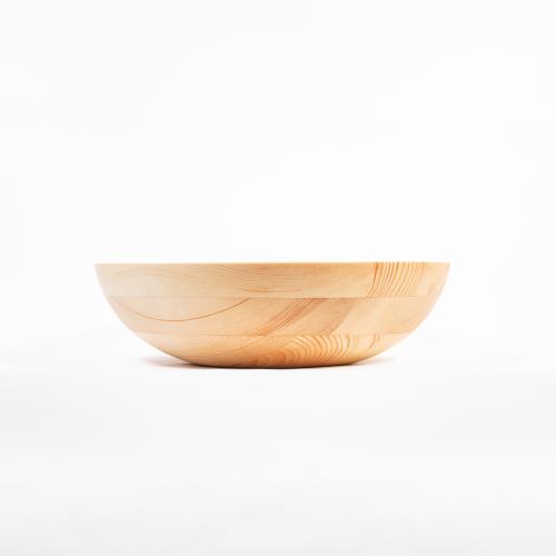 Деревянная глубокая тарелка (салатник) из кедра 300 мм. T174