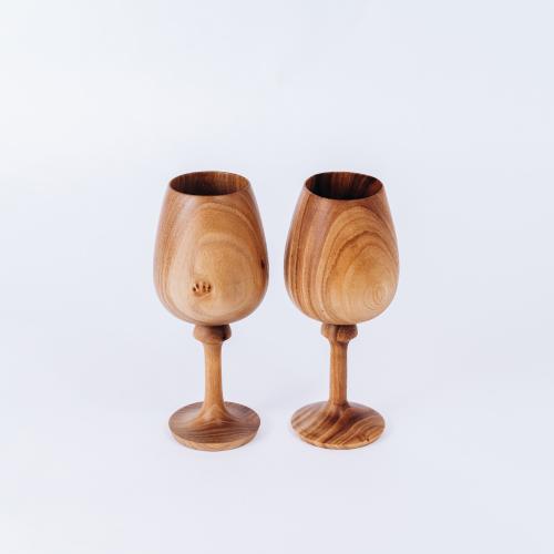 Набор деревянных бокалов (фужеров) из дерева Сибирский вяз - GN1