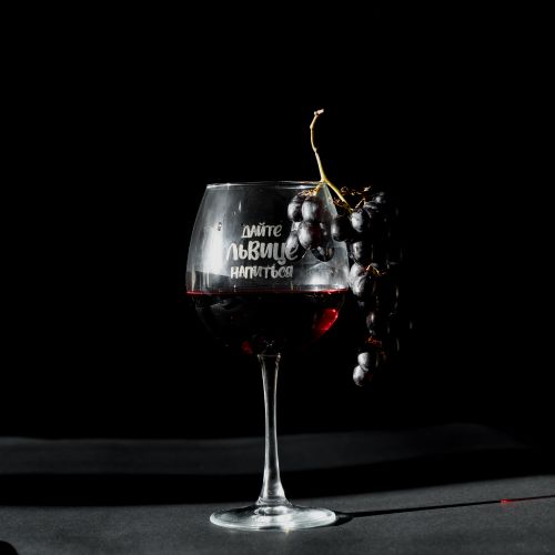 Бокал для вина с гравировкой "Дайте львице напиться" 780 мл S14