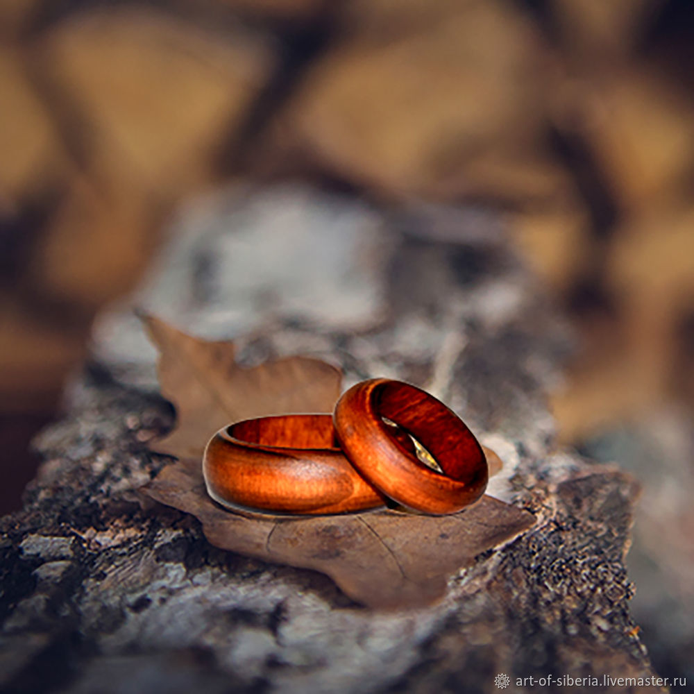 Деревянные кольца из дерева яблоня, размеры на заказ RG1