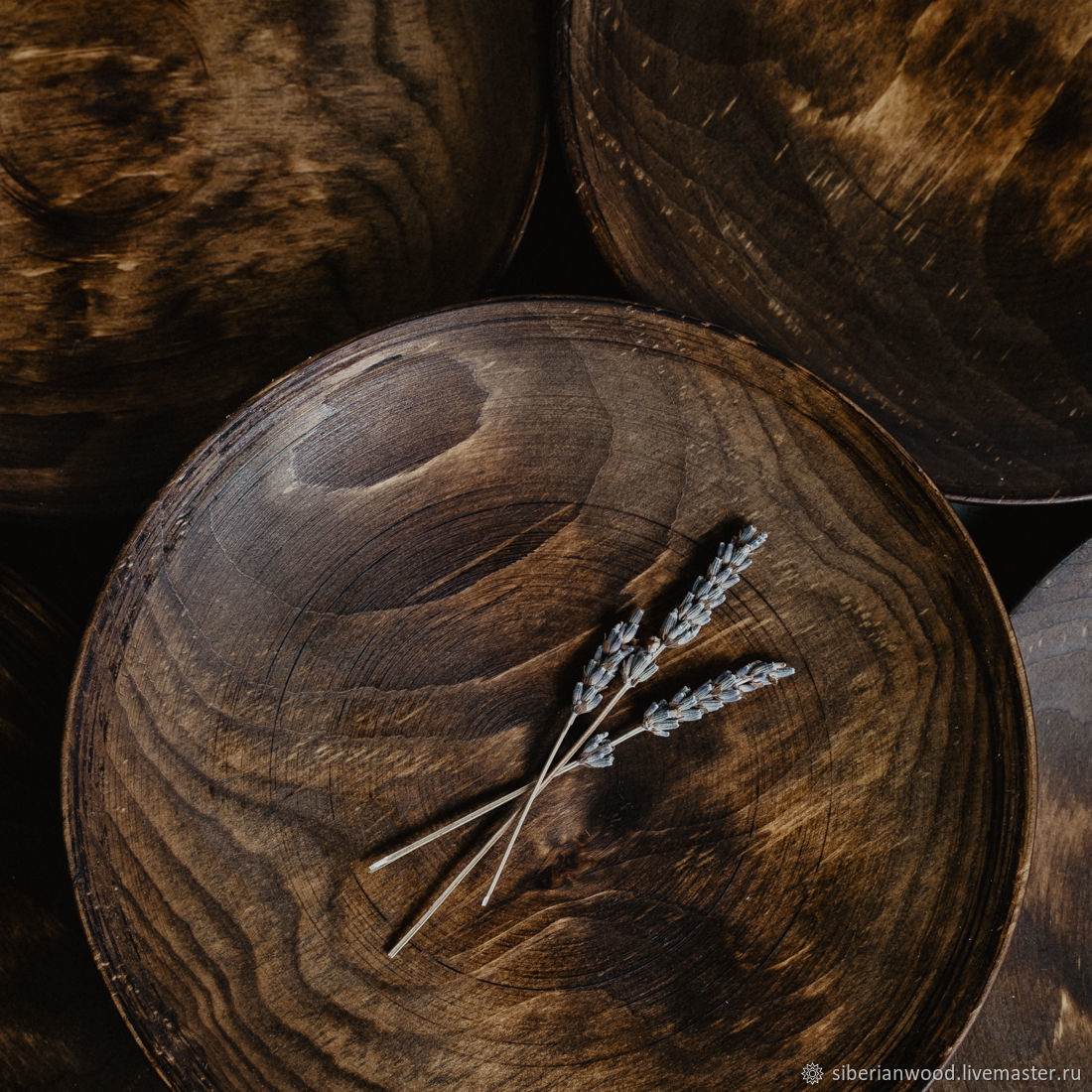 Набор деревянных тарелок из древесины пихты 250 мм. 6 штук. TN44