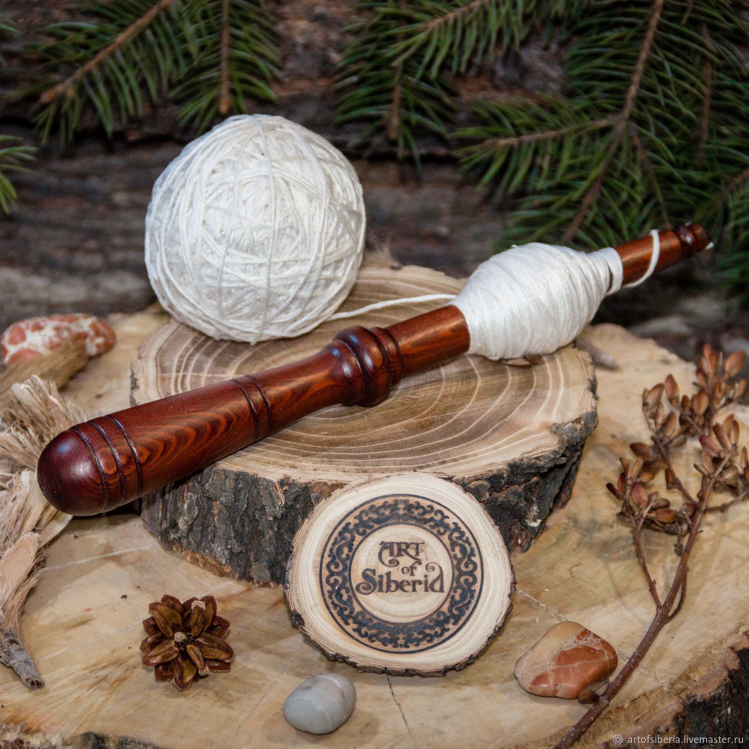 Клубочница-намотка (моталка) деревянная из дерева сибирский Кедр KL2