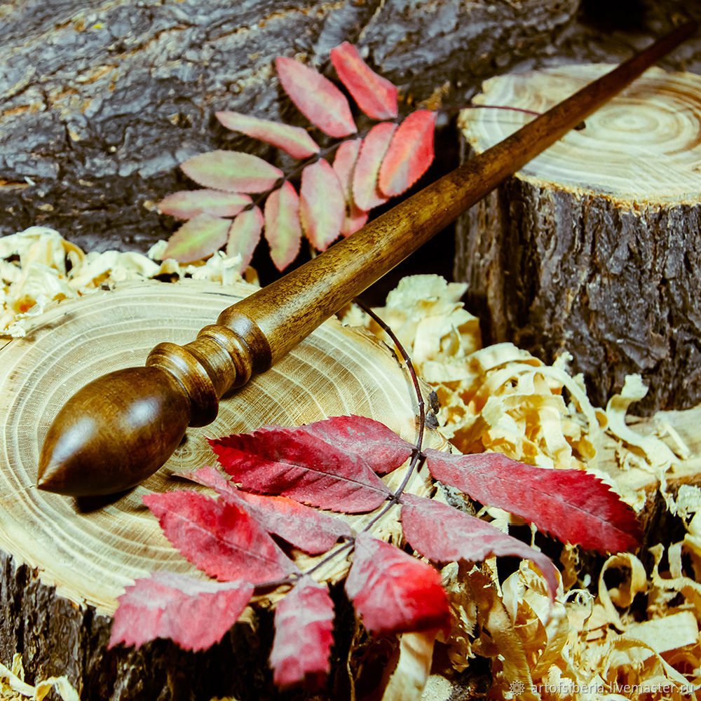 Деревянное опорное веретено для прядения из древесины березы. B18
