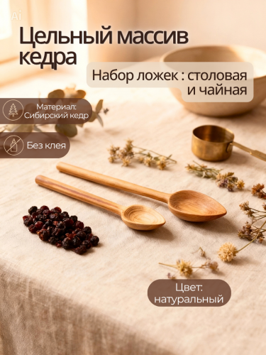 Набор ложек деревянных из кедра LN3