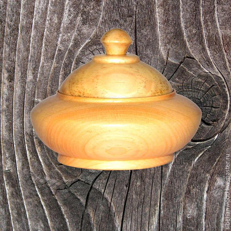 Деревянная кубышка (бочонок) из сибирского кедра для мёда, варенья K32