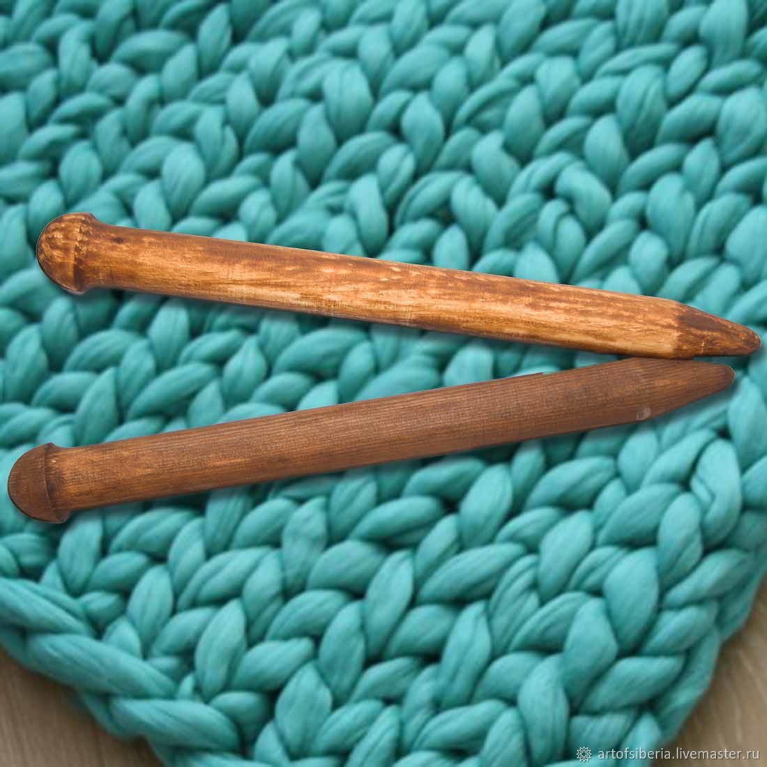 Деревянные спицы для вязания из древесины сосны 35мм/400мм. N16