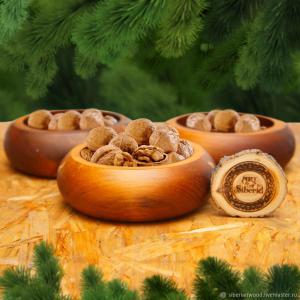 Набор деревянных тарелок из сибирского кедра 145 мм. 3 шт. TN31