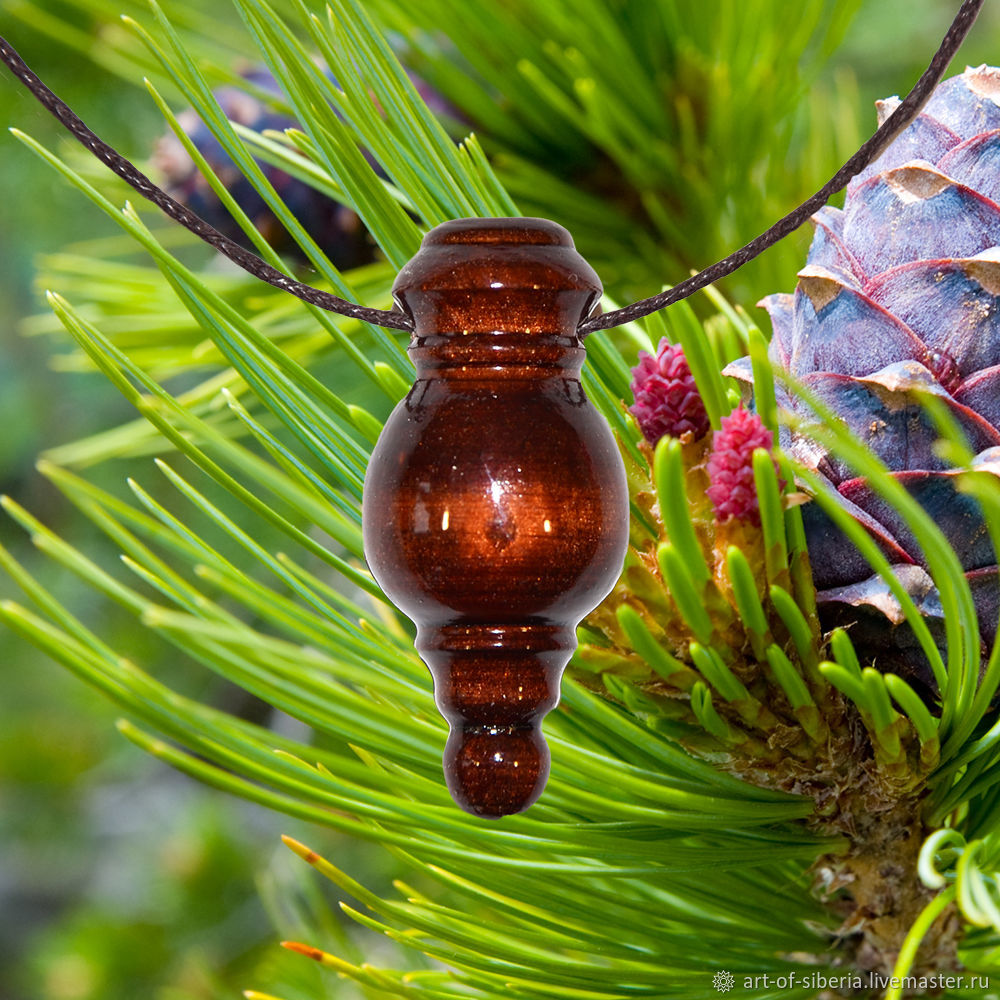 Аромакулон из древесины сибирский кедр для аромамасел. WP40