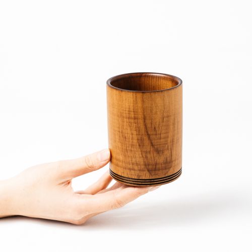 Стакан из дерева для чая, кваса, воды, напитков - Сибирский Кедр деревянная посуда #C25
