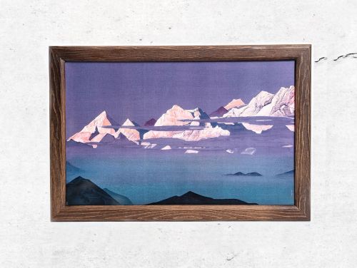 Репродукция картины в раме «Гималаи. Розовые горы» 1933г. Н.К.Рерих. KR9