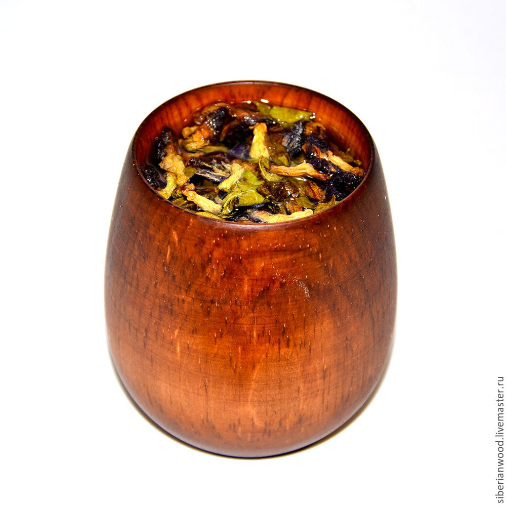 Деревянный стакан из древесины кедра для чая, кваса и других напитков. C17