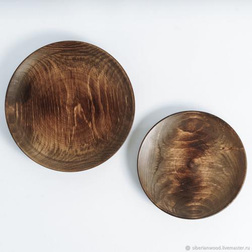 Набор деревянных тарелок из древесины пихты. 2 шт. 19 см. TN42