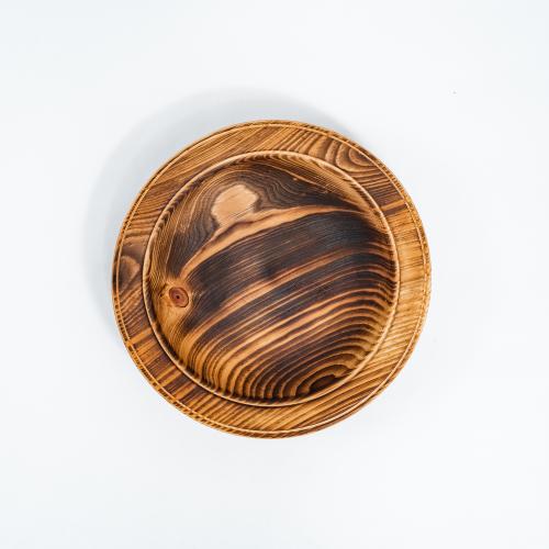 Деревянная тарелка из сибирского кедра серии "Аристократ" 235мм T141