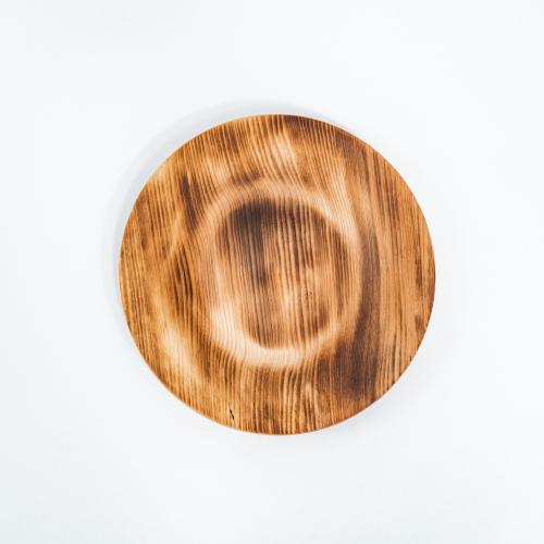 Деревянная плоская тарелка из сибирского кедра (детский набор) 190 мм T151