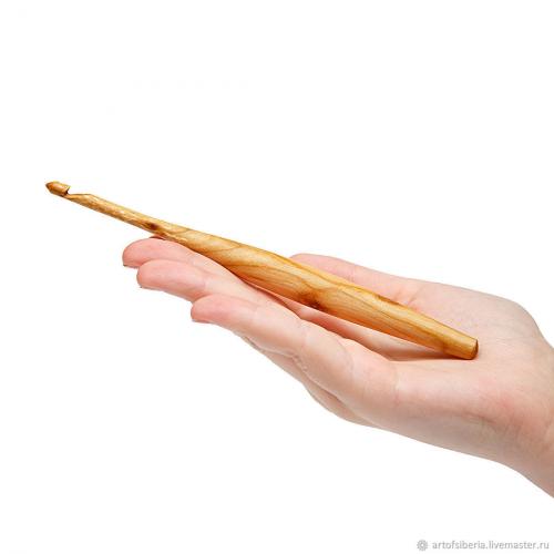 Деревянный крючок для вязания из древесины вишни 5 мм. K45