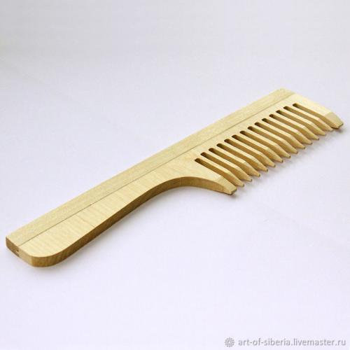 Деревянная расческа для волос, гребень из древесины березы.  №3201