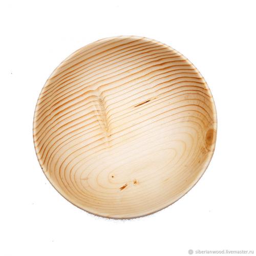 Деревянная чаша-тарелка из древесины сибирская пихта. 18 см.  T63