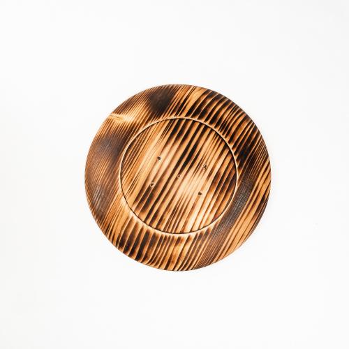 Деревянная плоская тарелка из сибирского кедра 195 мм. T202