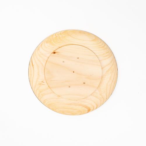 Деревянная плоская тарелка из сибирского кедра 195 мм. T201