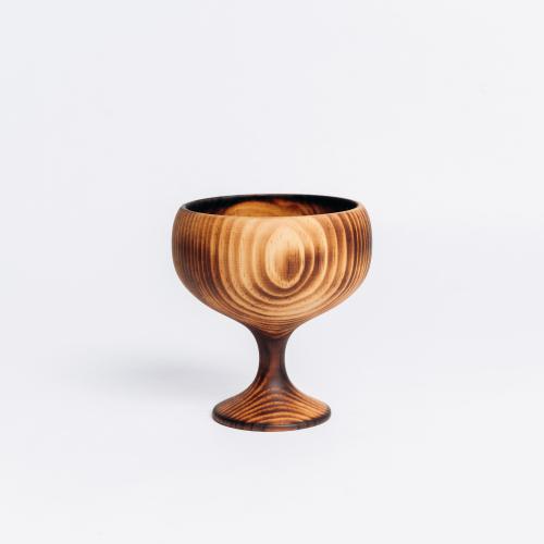 Деревянная Креманка (чаша) на ножке из древесины сибирского кедра. T175