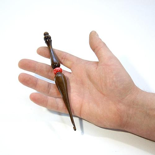 Деревянный крючок для вязания из древесины кедра 10 мм. K97