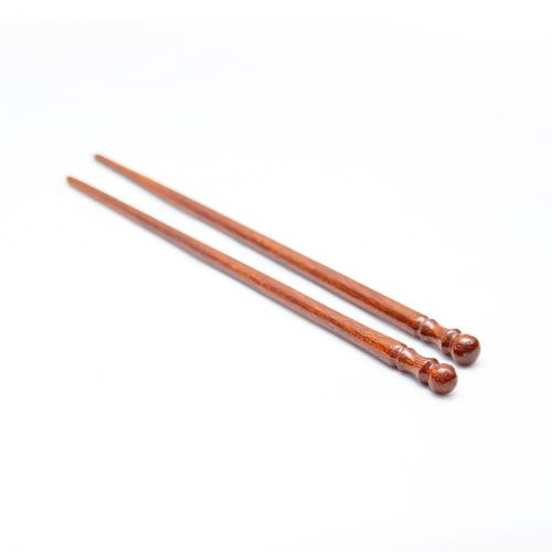 Деревянные заколки-шпильки для волос из красного дерева (махагон), набор из двух штук H14