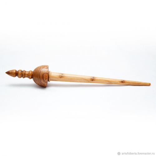 Деревянное тибетское веретено для прядение из древесины вяза. B29