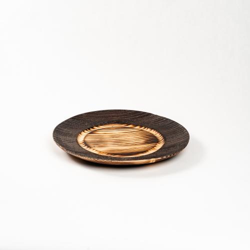 Деревянная плоская тарелка из сибирского кедра 195 мм. T200