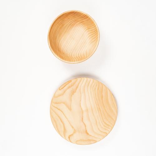 Набор деревянных тарелок из дерева  сибирский кедр - 2 шт. TN73