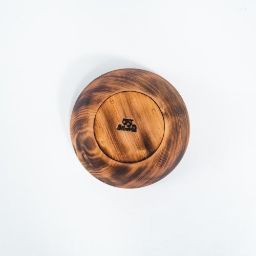 Деревянная глубокая тарелка из сибирского кедра серии "ЛОТОС" 160 мм T148