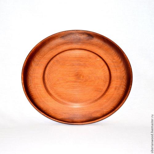 Деревянная тарелка из дерева сибирский кедр 350 мм. T18