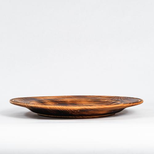 Деревянная плоская тарелка из сибирского кедра серии "Аристократ" 275мм T140