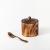 Деревянная сахарница из кедра с ложкой для меда, соли, специй K56