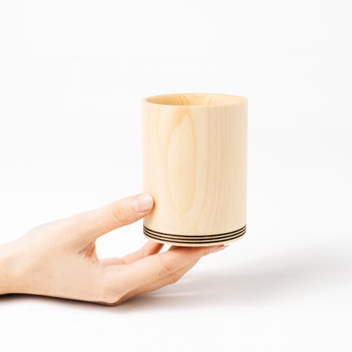 Деревянный стакан из кедра для чая, кваса и прочих напитков C24
