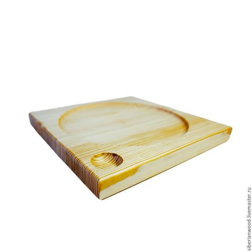 Квадратная тарелка для суши из древесины кедра. RD1
