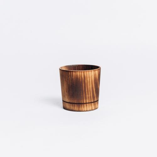 Деревянная рюмка (стопка, шот) из древесины сибирского кедра для крепких напитков. R40