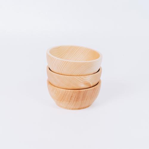 Набор маленьких деревянных чаш из сибирского кедра 3 штуки TN8