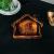 Деревянная менажница из кедра для подачи блюд и закусок с гравировкой "Home, sweet home!". MG56