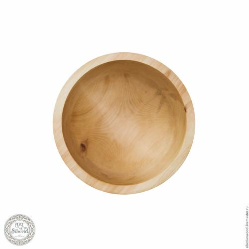 Деревянная тарелка-салатница из древесины сибирского кедра 22 см. T40