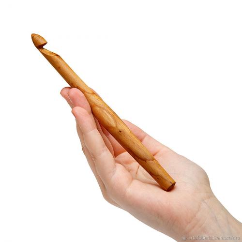 Деревянный крючок для вязания из древесины вишни 10 мм. K55