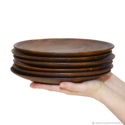Набор деревянных тарелок из древесины пихты 250 мм. 6 штук. TN44